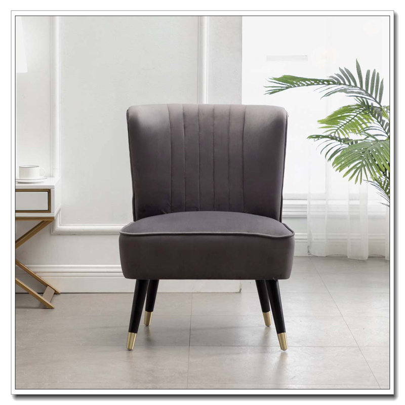 Fauteuil d'appoint en velours, Gris