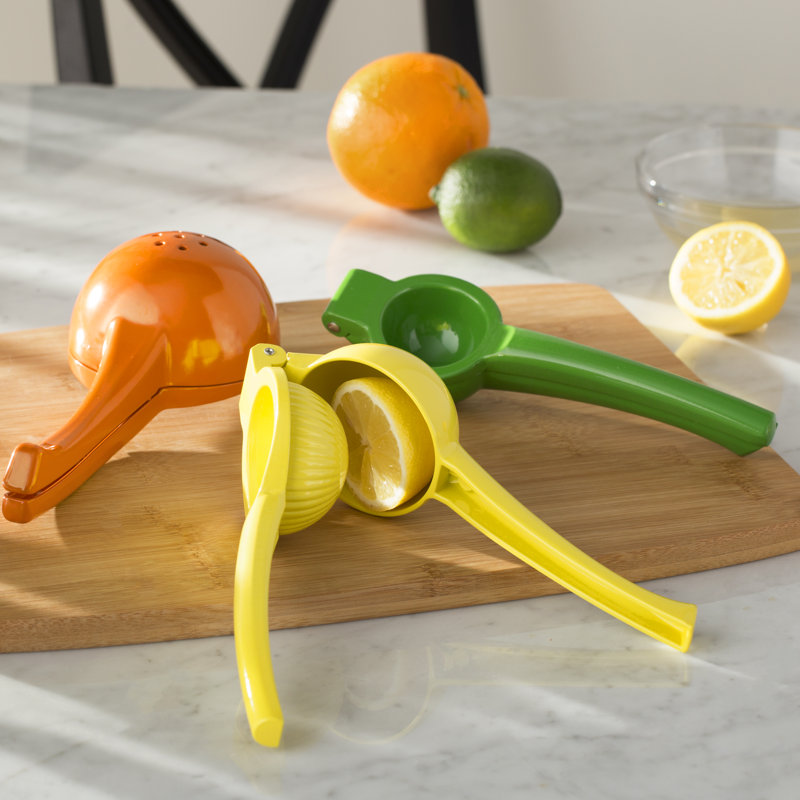 3Pc Cast Aluminum Manual Squeezers, Lemon, Lime, Orange