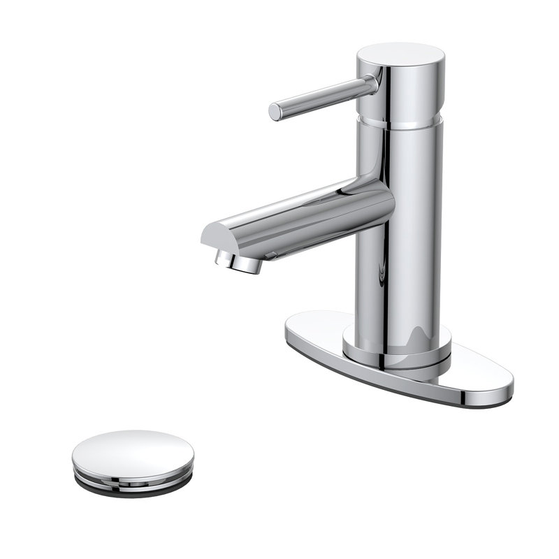 Single-handle Bathroom Faucet with Drain Assembly, Chrome