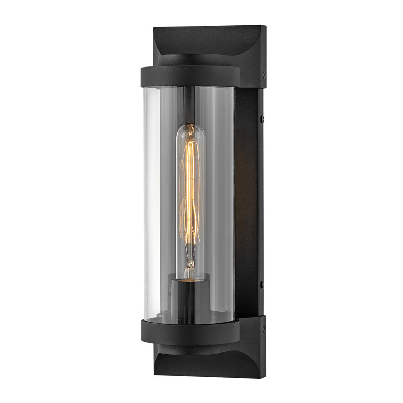 Pearson Single Light Aluminum Outdoor Wall Mount Lantern, Textured Black, 14" H x 4.5" W x 4.75" D