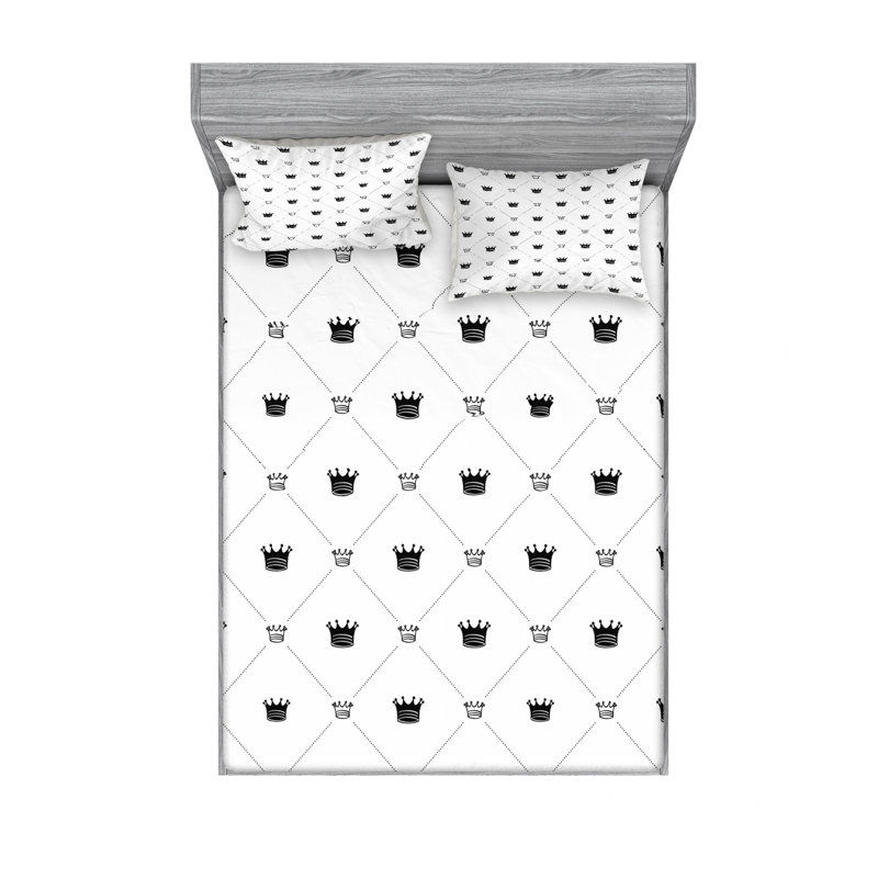 Ensemble de draps géométriques Traditional, Ensemble de draps pour lit double avec un drap-hou