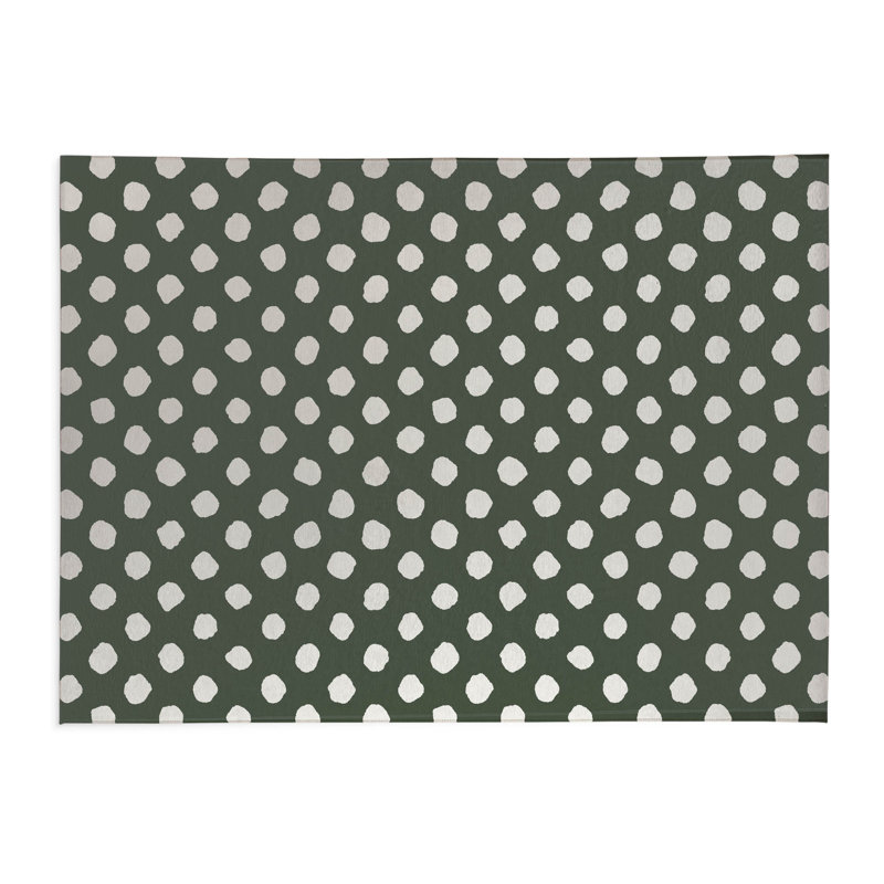 Tapis de cuisine Dot Dot, Chimichurri, Rectangulaire 2 pi x 3 pi, Grunge à pois