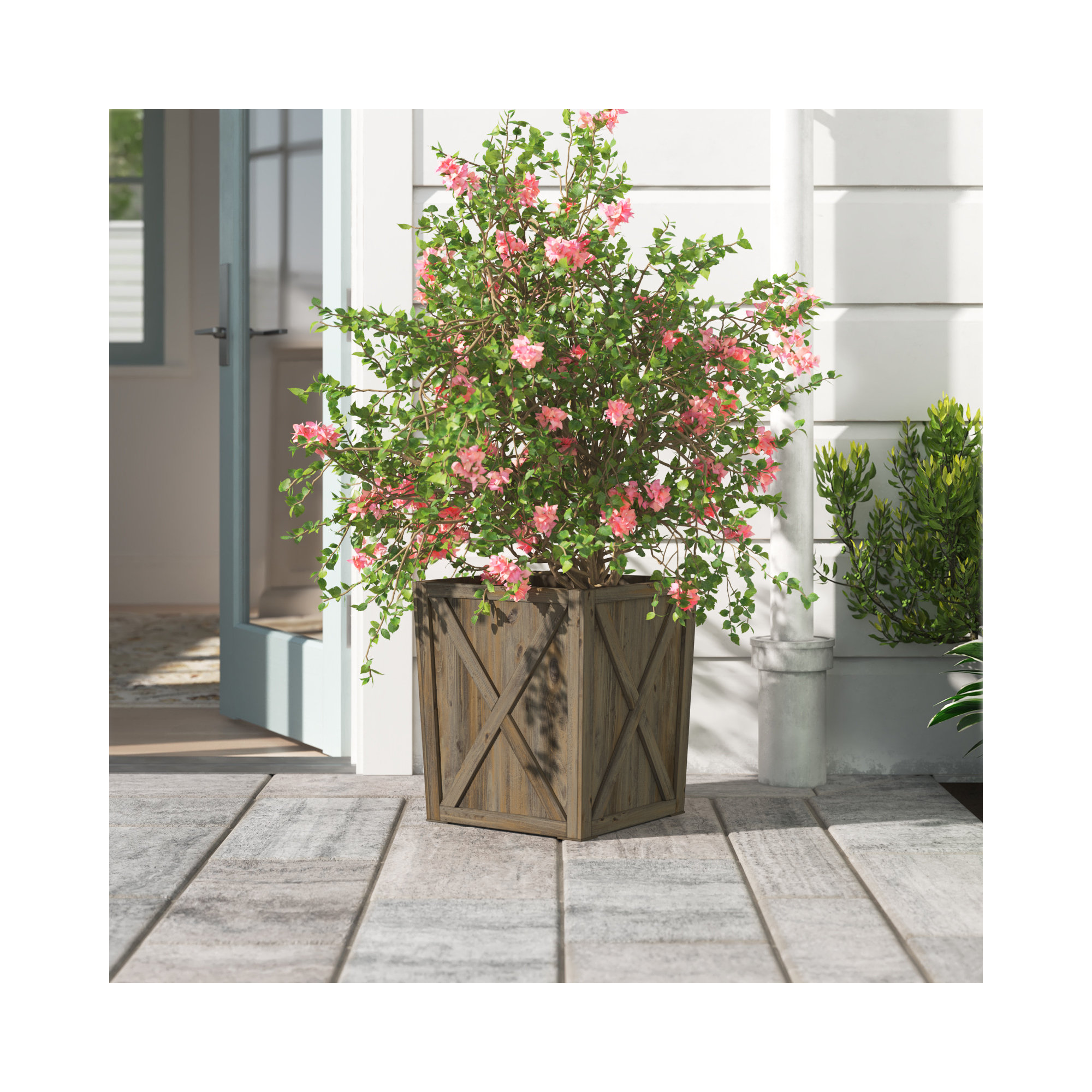 Siena Wood Planter Box, 15" H x 13" W x 13" D