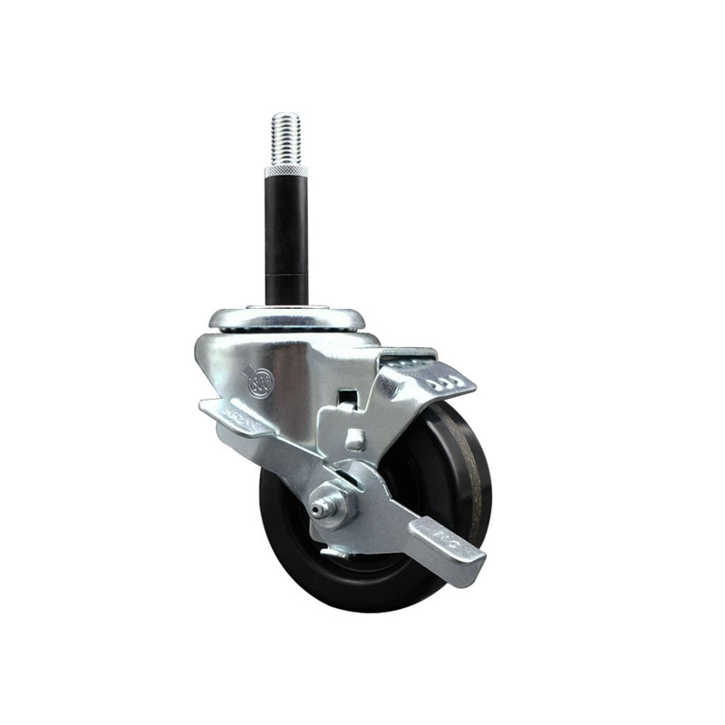 Roulettes pivotantes extensibles 3 pouces SS 3/4 pouces avec frein SCC