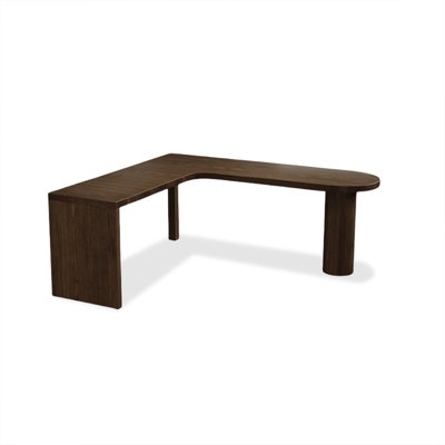 Nut-brown L-Shaped Solid Wood desk