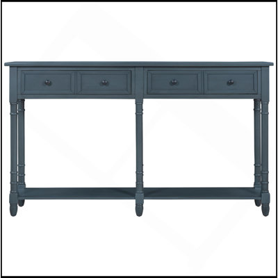 Rustic Console Table with 2 Drawers & Shelf – Solid Wood Frame, Distressed Finish, Easy Assembly