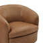 Fauteuil demi-tonneau pivotant en cuir véritable Marcy-363861936-363861943