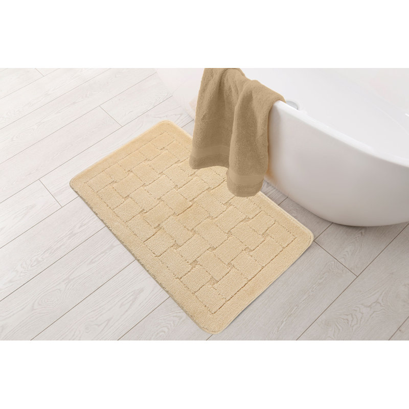 Architha Polypropylene Plastic Non-Slip Bath Mat, Cream