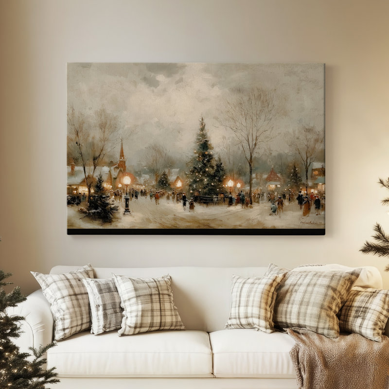 Toile tendue avec châssis Honeyed Yule Whisper, H 48 po x l 32 po