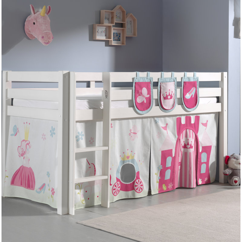 Pino European Single (90 x 200cm) Mid Sleeper Loft Bed Bed by Vipack, White