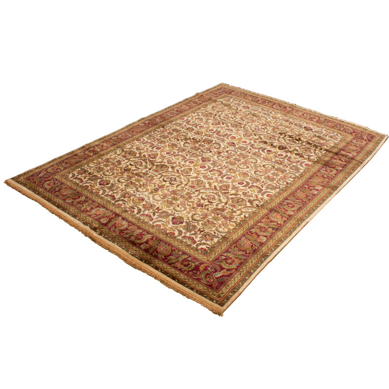 One-of-a-Kind Rectangle 11'10" X 17'10" New Age Wool Area Rug in Ivory