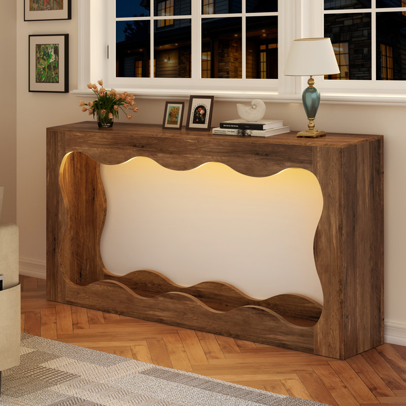 Console Table – Modern Farmhouse Entryway Sofa Table, Brown