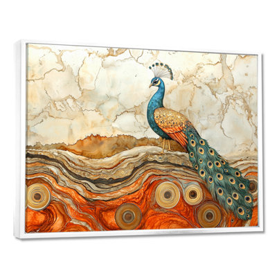 «Hanning Colorfull Peacock In Autumn Landscape II», art mural paon
