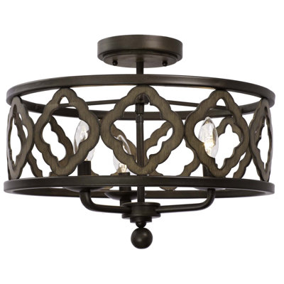 Plafonnier semi-encastré Whittaker 3 LT Brownstone Kalco