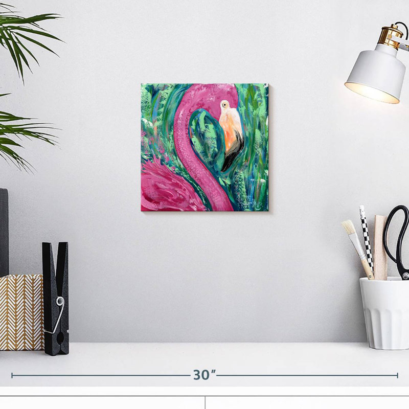 Portrait de flamant rose Brampt, H 10 po x l 10 po