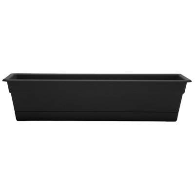 Dura Cotta Traditional Plastic Indoor/Outdoor Rectangle Window Box Planter with Attached Saucer