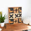 Tableau mural en textile de raphia Kuba africain avec cadre en teck 40,6 x 50,8 cm (16 x 20 pouces) Style 7