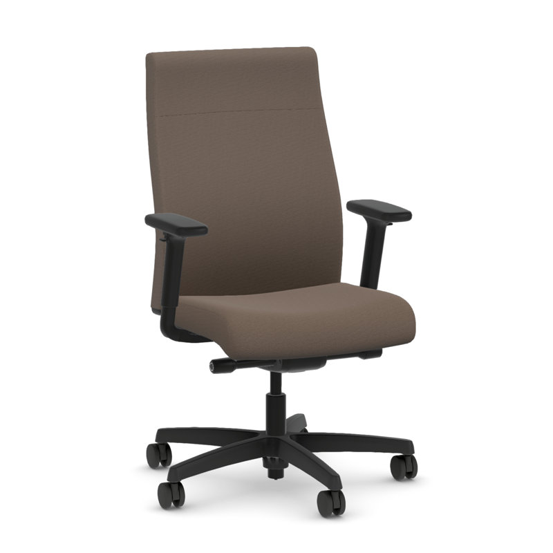 Chaise de bureau ergonomique en tissu HON Ignition 2.0, inclinaison avancée, structure noire, écorce, Inclinaison avancée