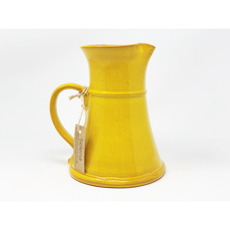 Brodi Handmade Ceramic / Porcelain Table Vase, 20cm H x 20cm W x 16cm D, Yellow