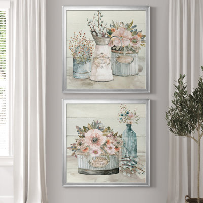 " Shiplap Flower Market " 2 - Pieces Painting Print