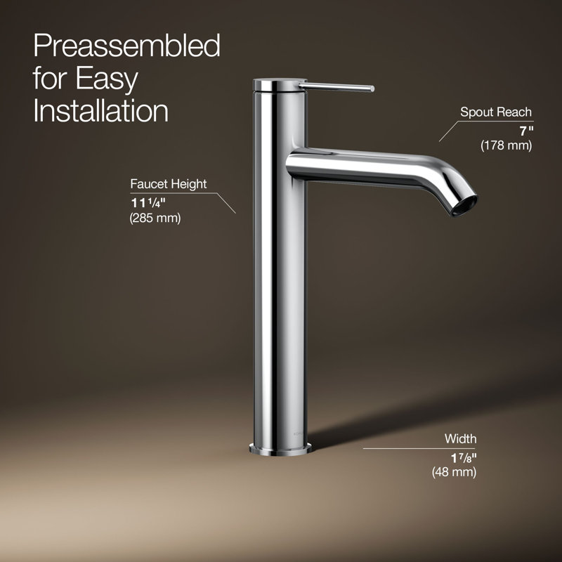 Robinet de lavabo de salle de bain monocommande Composants, Polished Chrome
