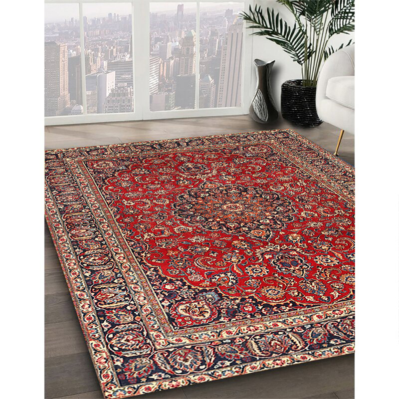 Tapis traditionnel rouge / brun, Rectangle 7 pi x 10 pi