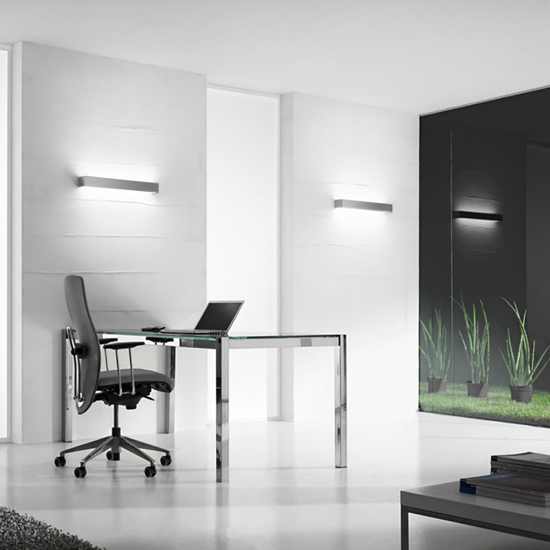 Toy 1 - Light Flush Mounted Sconce, Polished Stainless Steel, 1 x 55 W CFL Lamping, 2.75" H x 24" W x 3.25" D