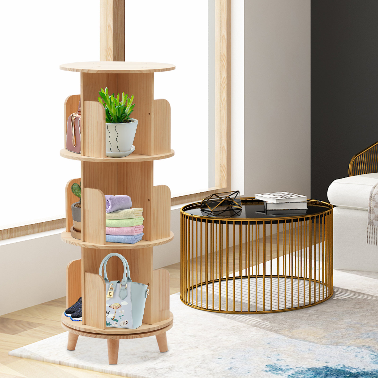 11.22'' W Solid Wood Shelving Unit