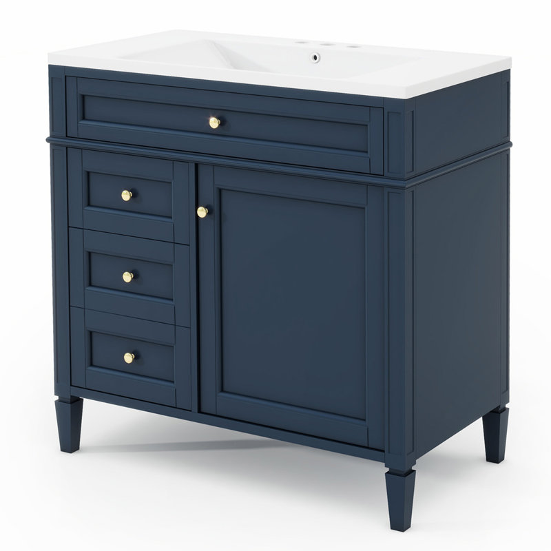 Base de meuble-lavabo simple 36 po seulement, Bleu