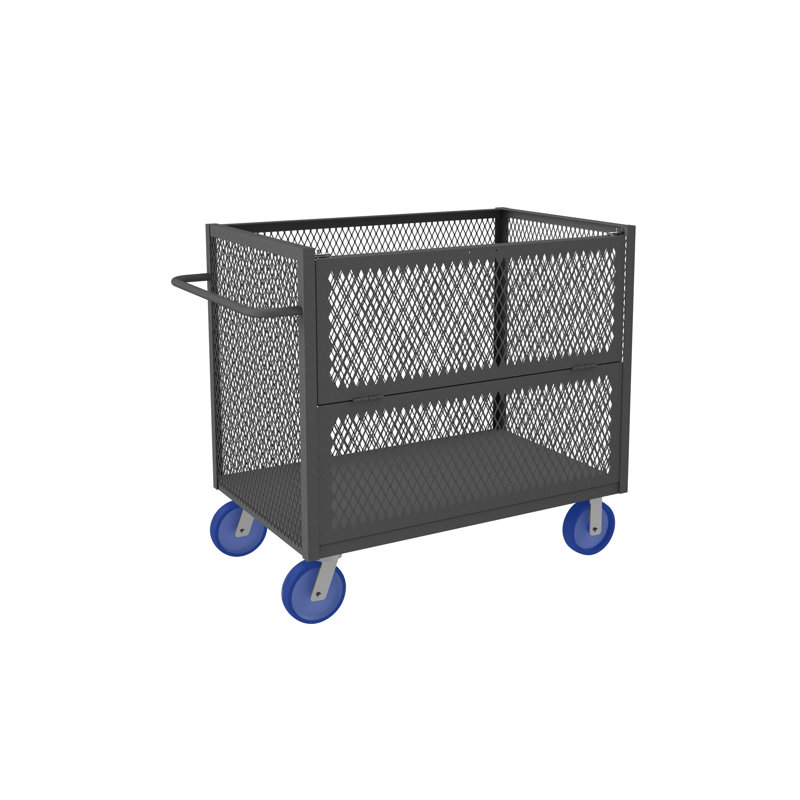 Chariot en maille à 3 côtés Drop Gate, H 47,06 po x l 54,5 po x P 30,5 po
