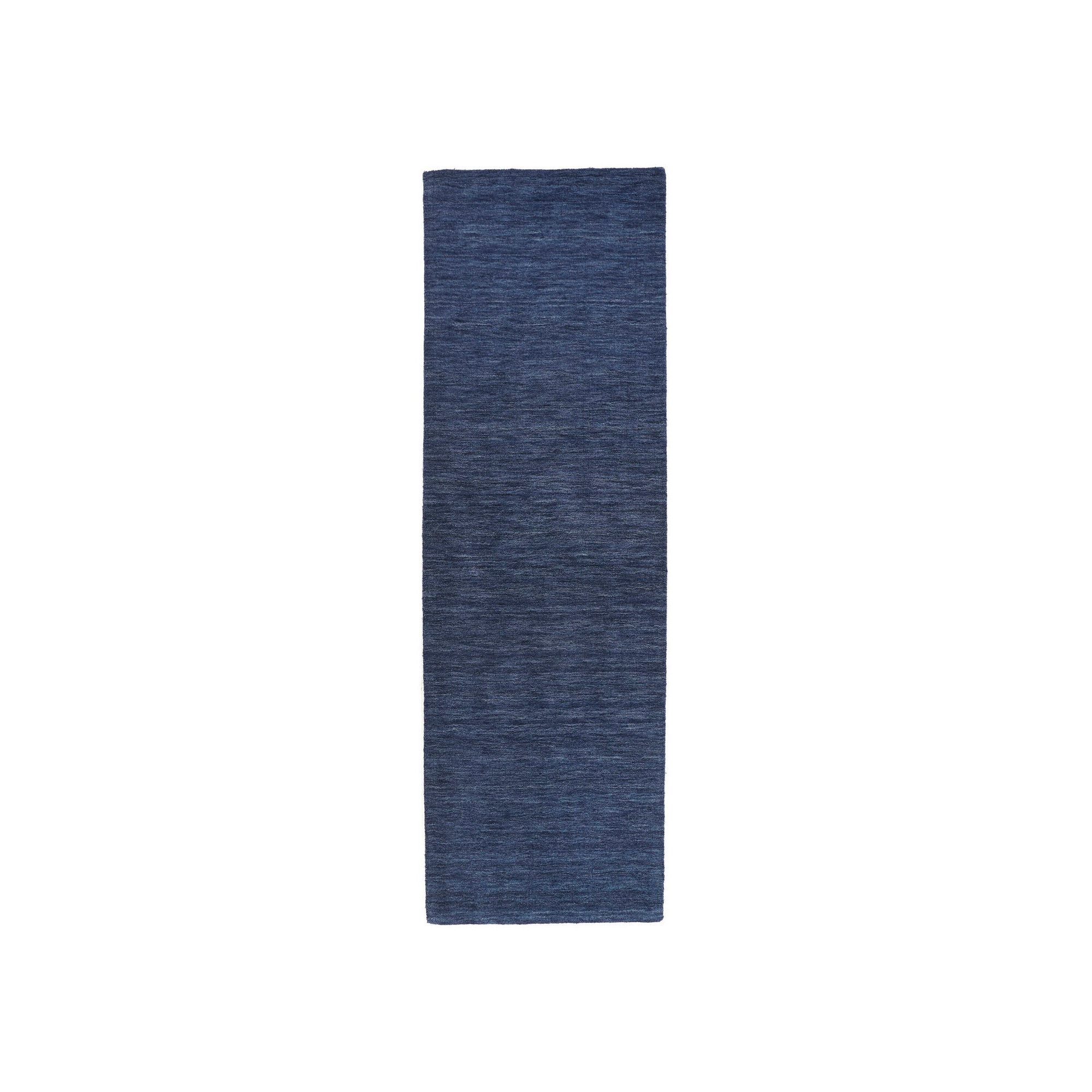 Kaden Handmade Wool Blue Rug, Blue, Runner 2'6" x 8'
