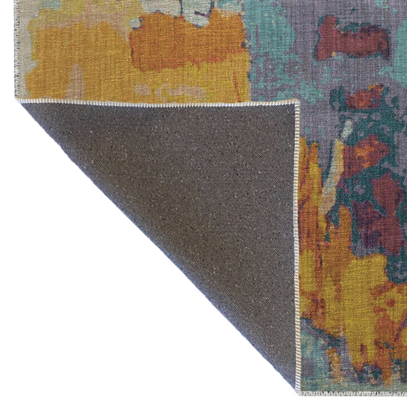 Tapis décoratif créatif moderne avec motif abstrait multicolore, Tapis de couloir 3 pi 4 po x 9 pi 11 po