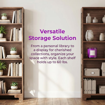Unavela 70.8 Inch Freestanding Mid-Century X-Design Bookcase