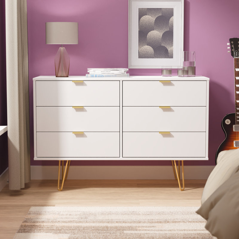Turah 6 Drawer Wide Chest (Ready Assembled), White