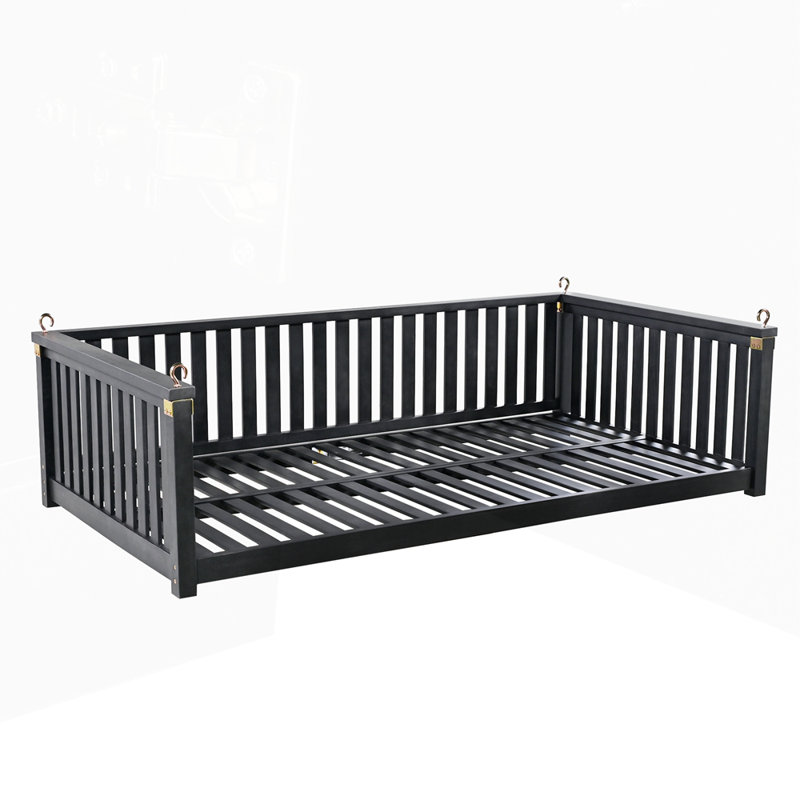 Balancelle de patio en bois pour patio, Noir