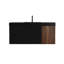 Meuble-lavabo mural en noyer et quartz noir