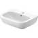 D-Code White Ceramic Rectangular Wall Mount Bathroom Sink with Overflow