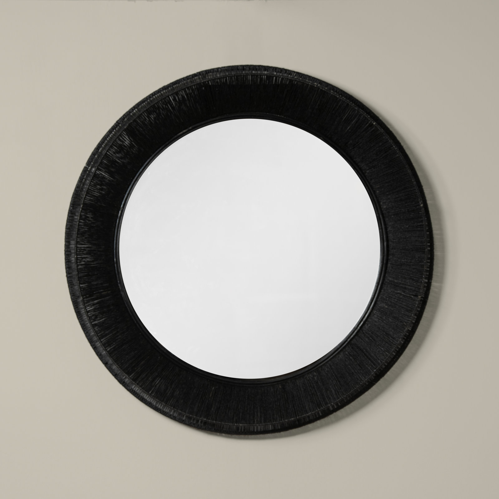 Jute Round Wall Mirror, 26" x 26"