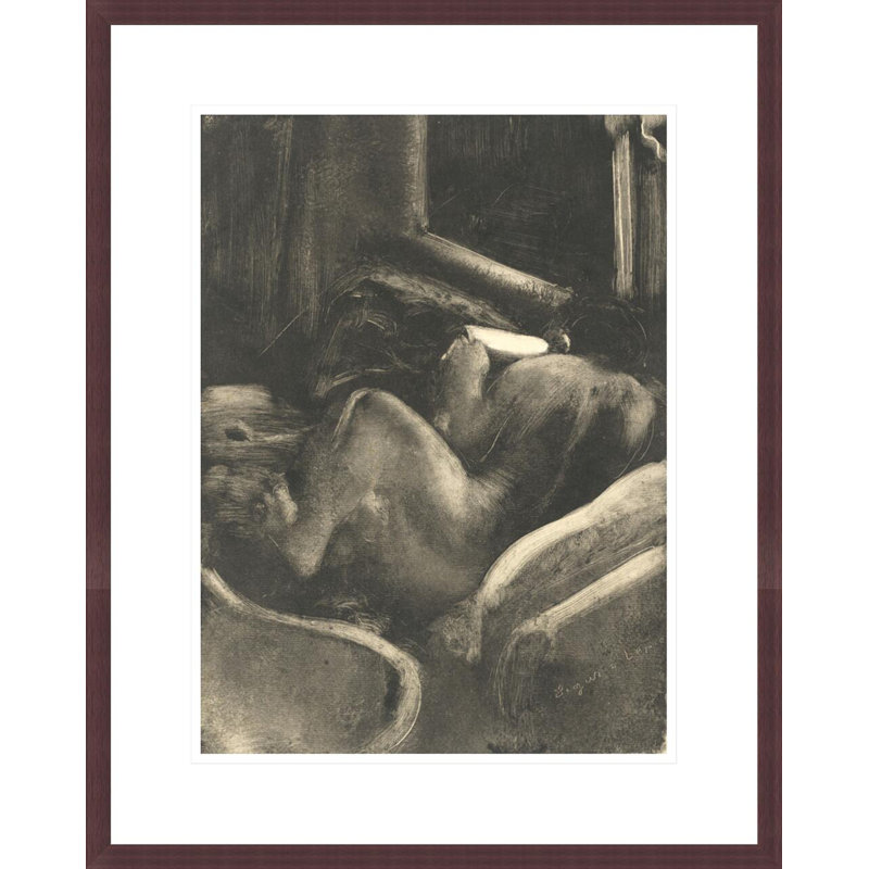 «Femme lisant» par Edgar Degas, impression giclée sur cadre, H 21,75 po x l 17,41 po