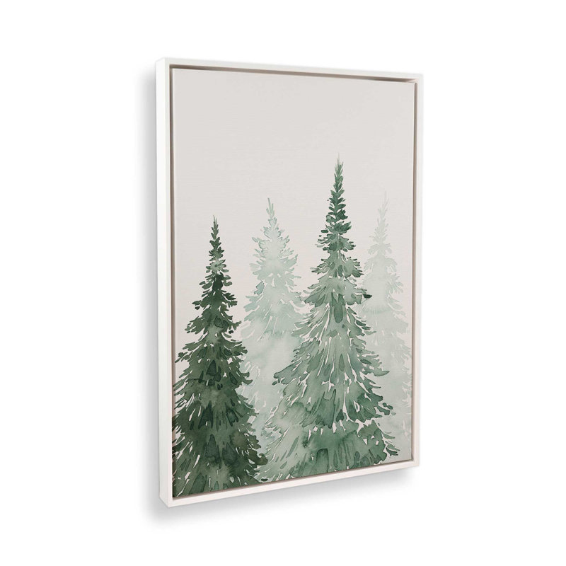 «Whispering Spruce Shadows II», reproduction sur toile dans un cadre, H 18,75 po x l 12,75 po, Blanc opaque