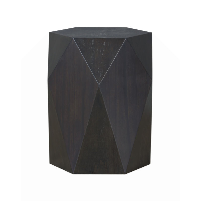 Table de bout hexagonale contemporaine H 25 po, Noir
