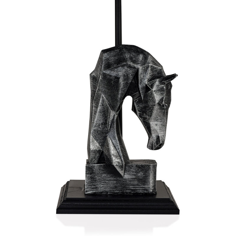 Élégante lampe de table noire, corps en métal, 11,8 po de diamètre x 18,5 po de hauteur | Capuchon en tissu, douille E27, 40 W maximum | Design moderne pour la maison et le bureau | Solution d'éclairage élégante pour tout décor de pièce