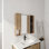 Armoire à pharmacie 41,3 po avec rangement, armoire à pharmacie murale avec porte miroir, contreplaqué