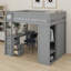 Lit mezzanine avec placards et bureau à 2 tiroirs avec armoire-190090161