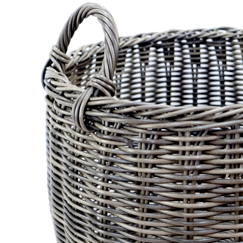 Rangement empilable fait à la main en plastique gris foncé pour maquillage 16,56 po X 15,88 avec poignées de 2