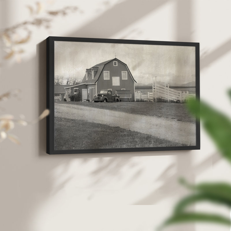 Jour de ferme - reproduction encadrée, H 22 po x l 28 po, Noir, noir, noir, noir