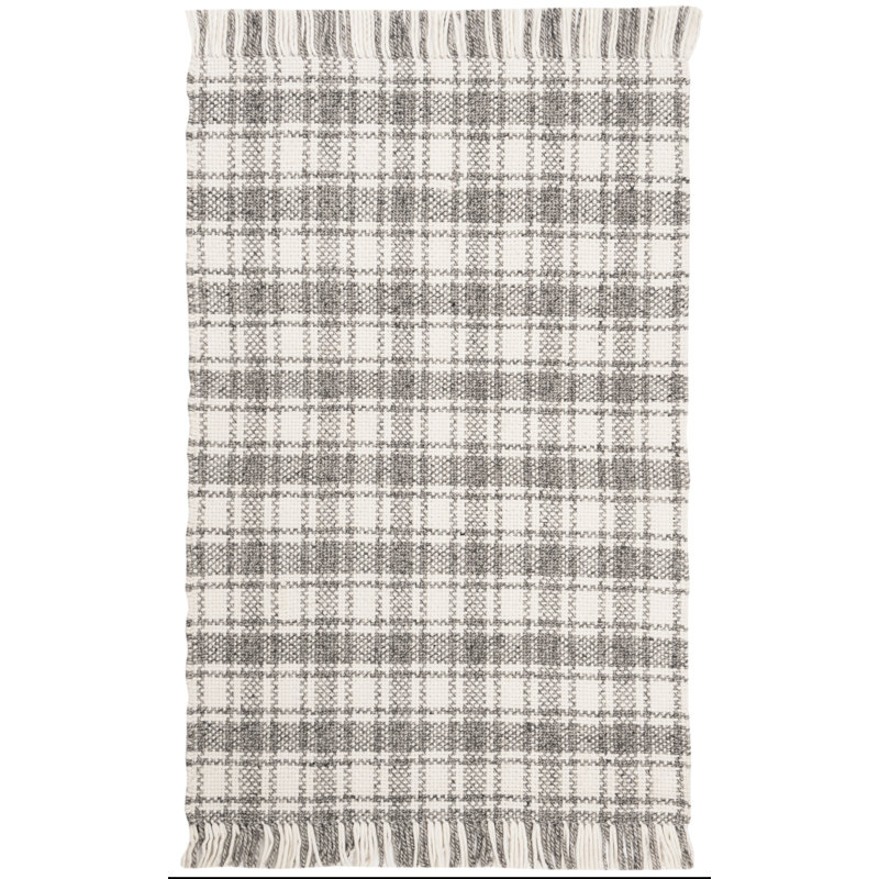 Jacques Hand Woven Wool Plaid Rug, Rectangle 3' x 5'
