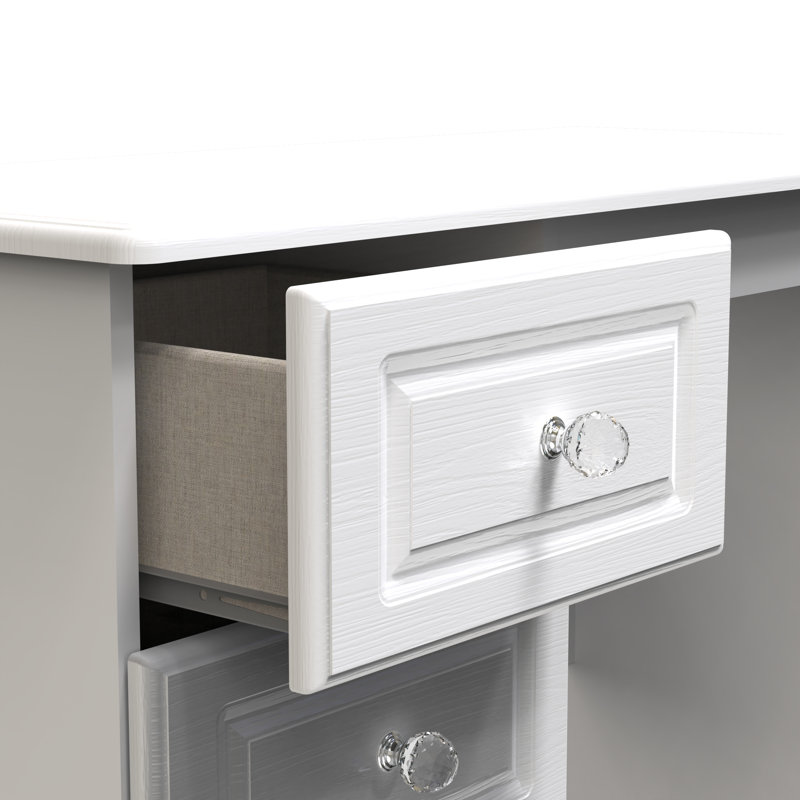Fully Assembled Asphodèle Dressing Table, White Ash