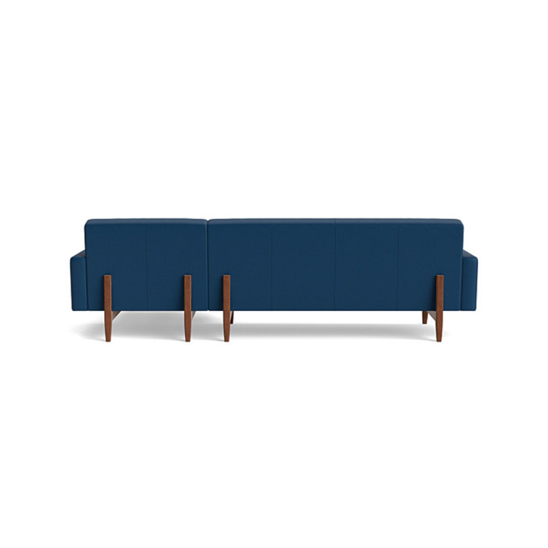 Tyler Chaise Sectional, Right Hand Facing, Leather - Deep Blue