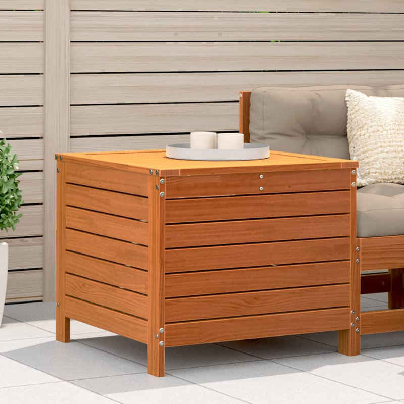 Pevensey Rectangular Outdoor Side Table , 63.5cm cm W 62cm cm D, Wax Brown